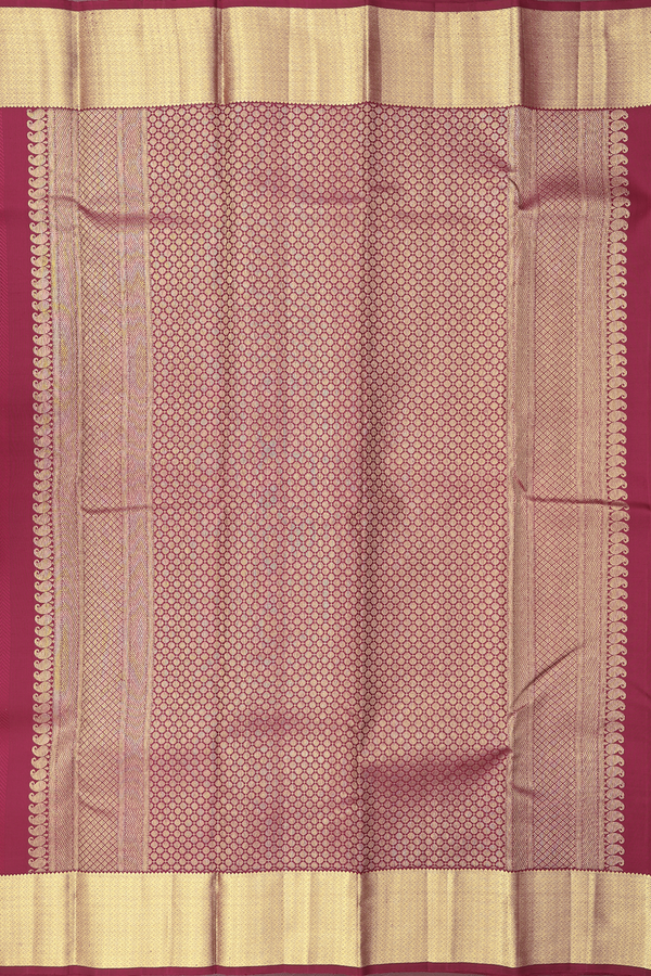 Kanchipuram Silk Saree In Berry Red With Jacquard Pattern