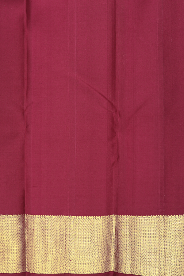 Kanchipuram Silk Saree In Berry Red With Jacquard Pattern