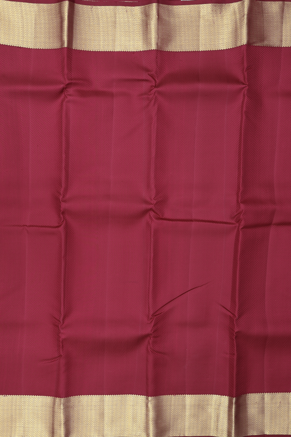 Kanchipuram Silk Saree In Berry Red With Jacquard Pattern