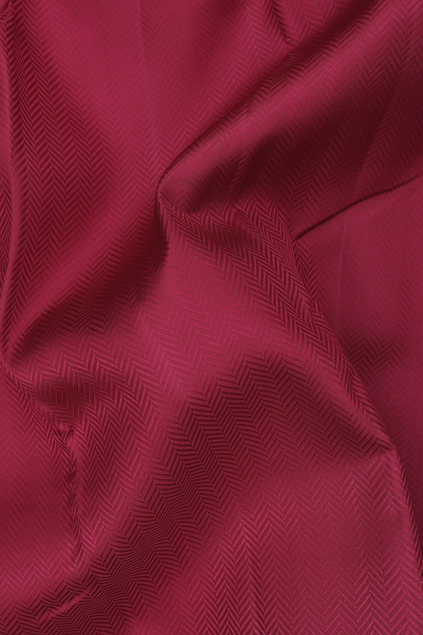 Kanchipuram Silk Saree In Berry Red With Jacquard Pattern