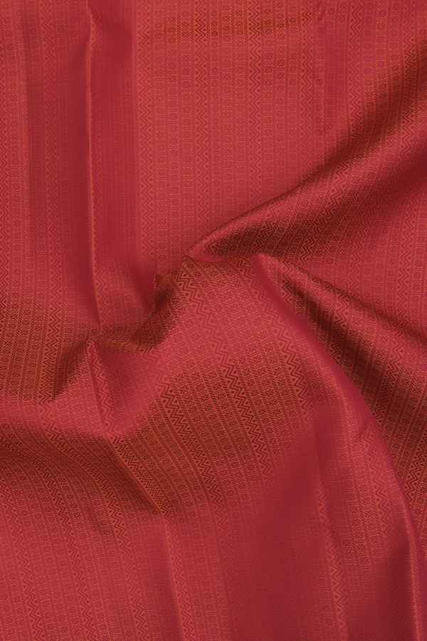 Kanchipuram Silk Saree In Vermillion Red With Jacquard Pattern