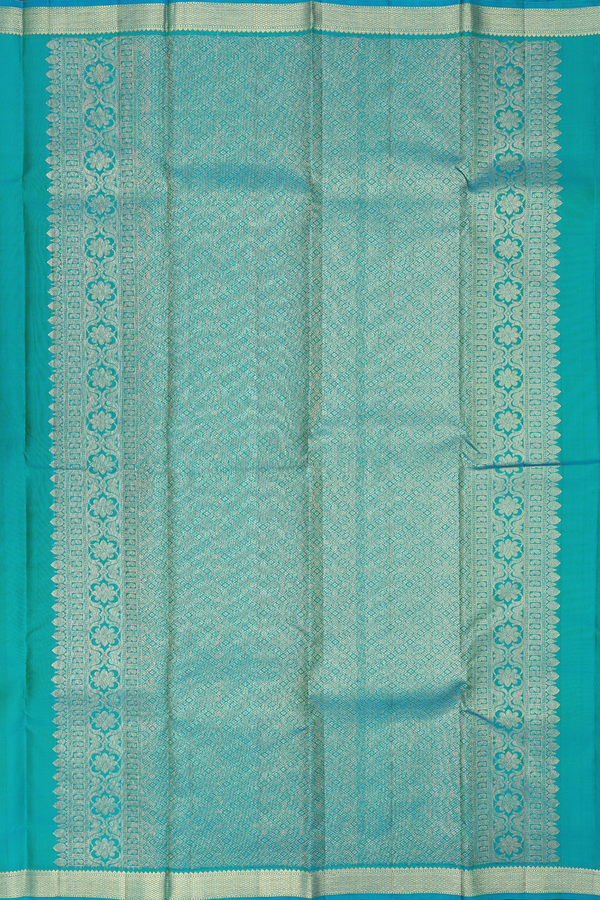 Kanchipuram Silk Saree In Dual Tone With Peacock Motifs