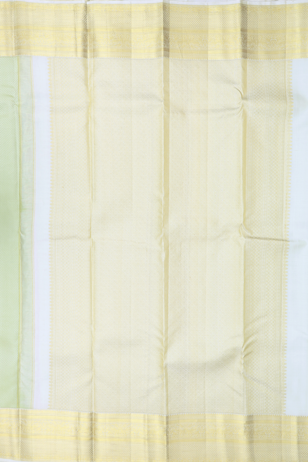 Kanchipuram Silk Saree In Sage Green With Jacquard Pattern