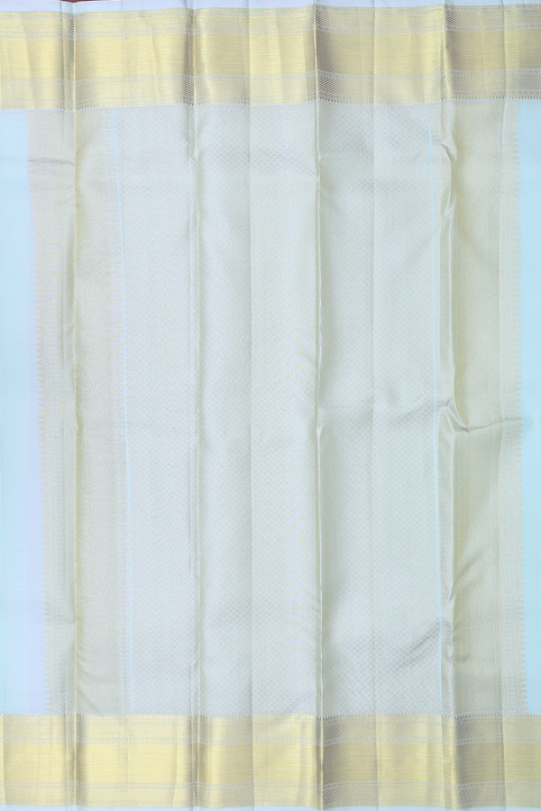 Kanchipuram Silk Saree In Light Blue With Jacquard Pattern