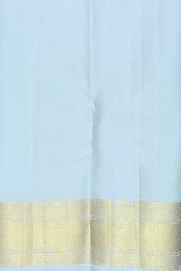 Kanchipuram Silk Saree In Light Blue With Jacquard Pattern