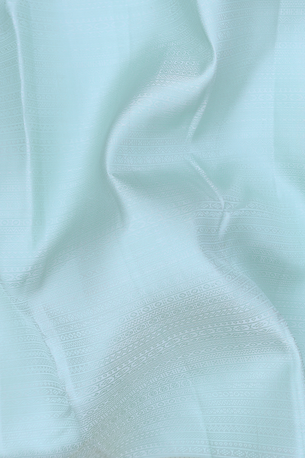 Kanchipuram Silk Saree In Light Blue With Jacquard Pattern