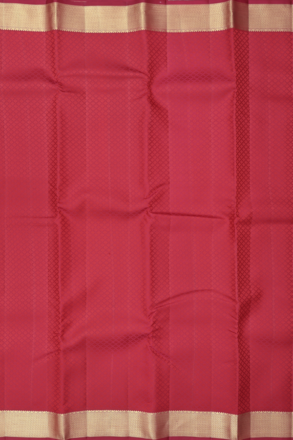 Kanchipuram Silk Saree In Red With Jacquard Pattern