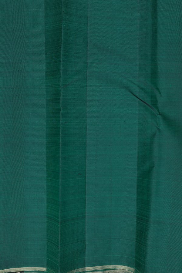 Kanchipuram Silk Saree In Dark Green With Jacquard Pattern