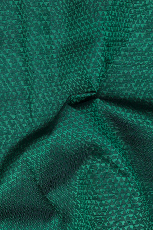 Kanchipuram Silk Saree In Dark Green With Jacquard Pattern