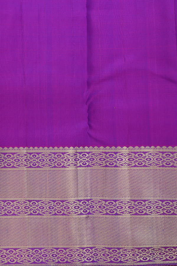 Kanchipuram Silk Saree In Purple With Stripes Design