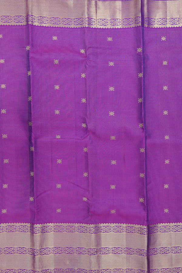 Kanchipuram Silk Saree In Purple With Stripes Design