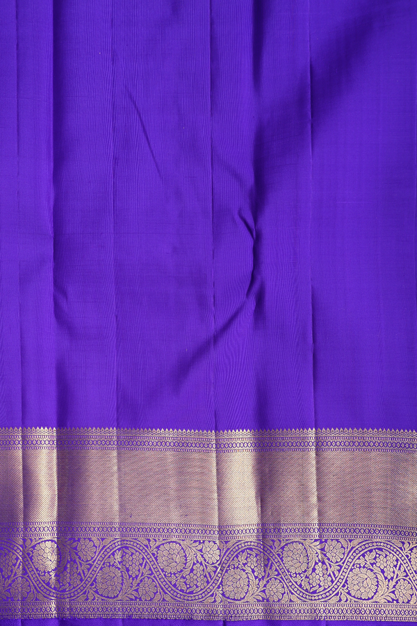 Kanchipuram Silk Saree In Honey Orange With Zari Buttas