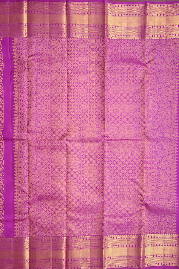 Kanchipuram Silk Saree In Purple With Brocade Design