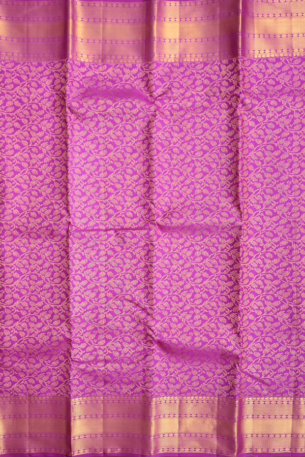 Kanchipuram Silk Saree In Purple With Brocade Design