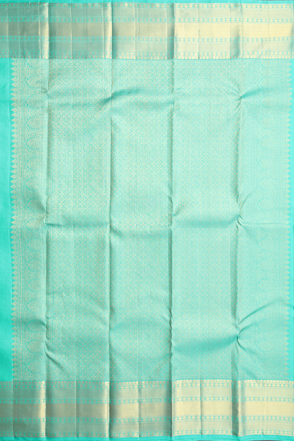 Kanchipuram Silk Saree In Sea Green With Brocade Design