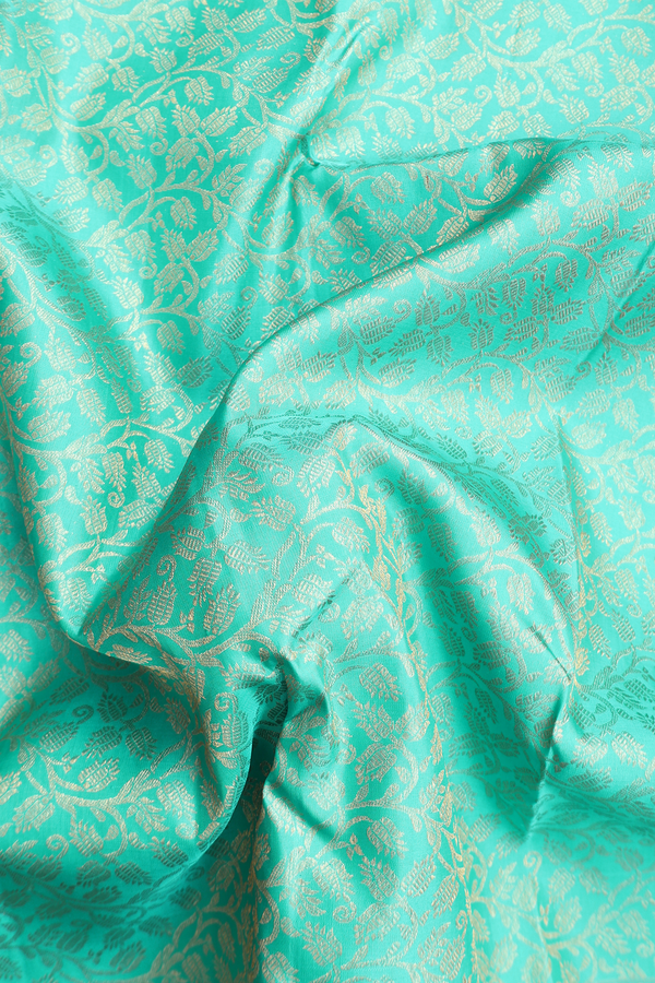 Kanchipuram Silk Saree In Sea Green With Brocade Design