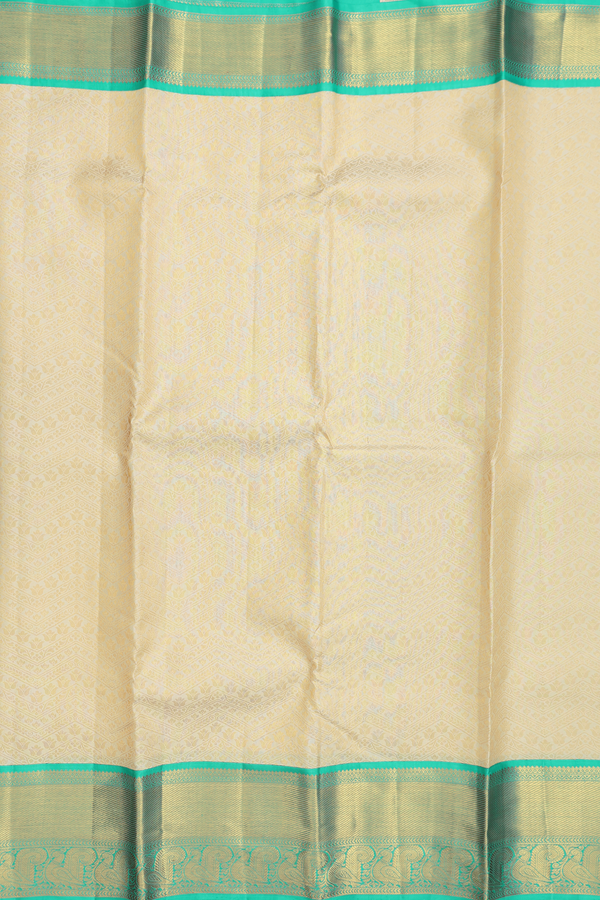 Kanchipuram Silk Saree In Off White With Brocade Design