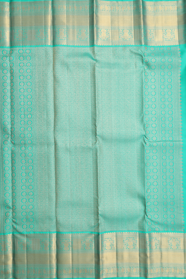 Kanchipuram Silk Saree In Royal Blue With Peacock Design