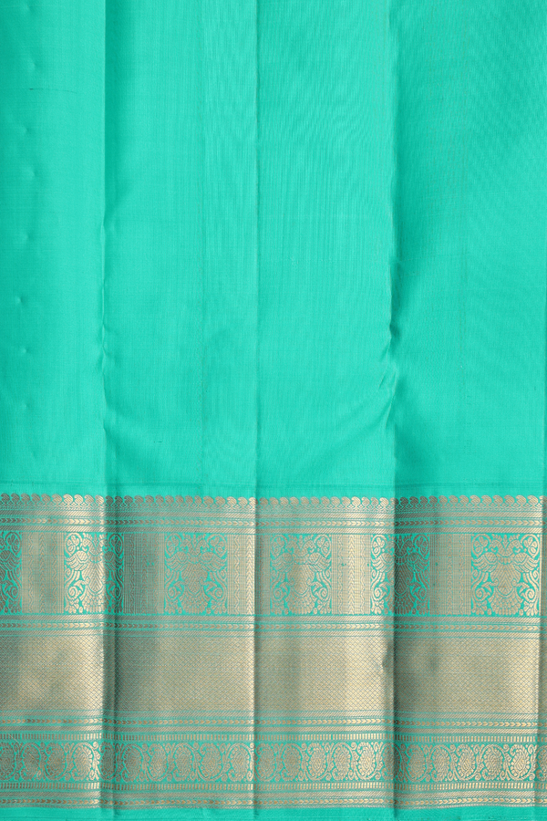 Kanchipuram Silk Saree In Royal Blue With Peacock Design