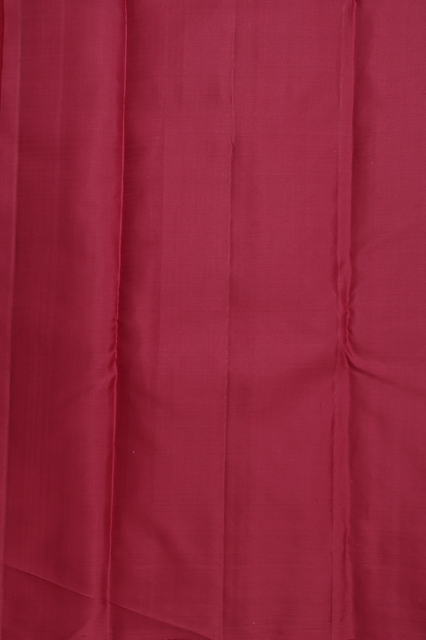 Kanchipuram Silk Saree In Hibiscus Red With Mandala Design
