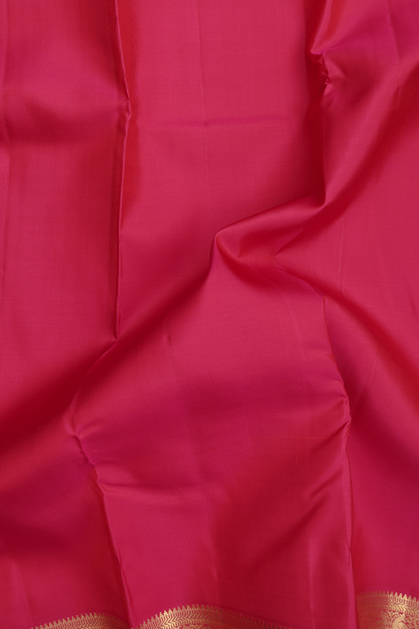 Kanchipuram Silk Saree In Rani Pink With Peacock Border