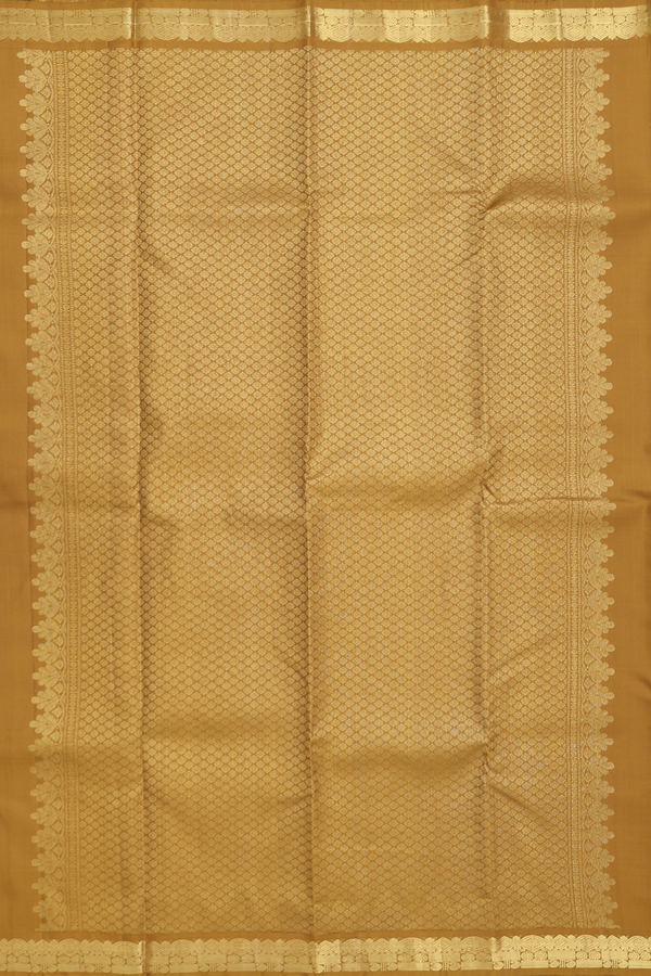 Kanchipuram Silk Saree In Brown With Zari Buttas