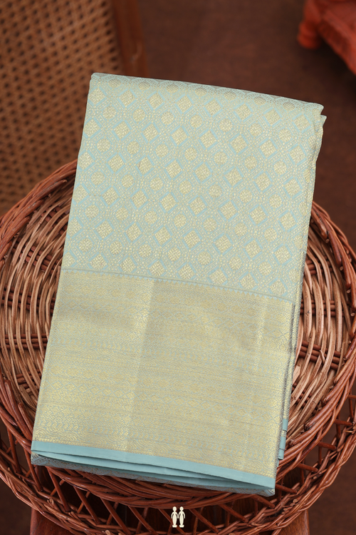 Kanchipuram Silk Saree Light Sage Green With Brocade Design