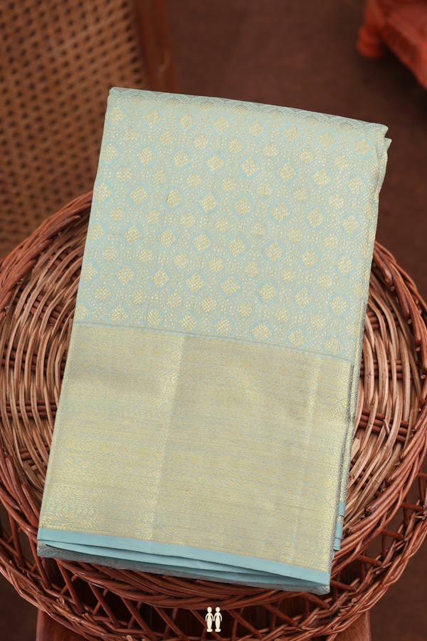 Kanchipuram Silk Saree Light Sage Green With Brocade Design