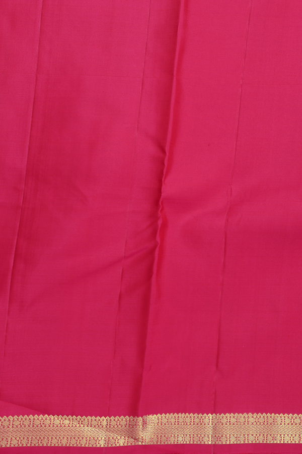 Kanchipuram Silk Saree In Rani Pink With Stripes Design
