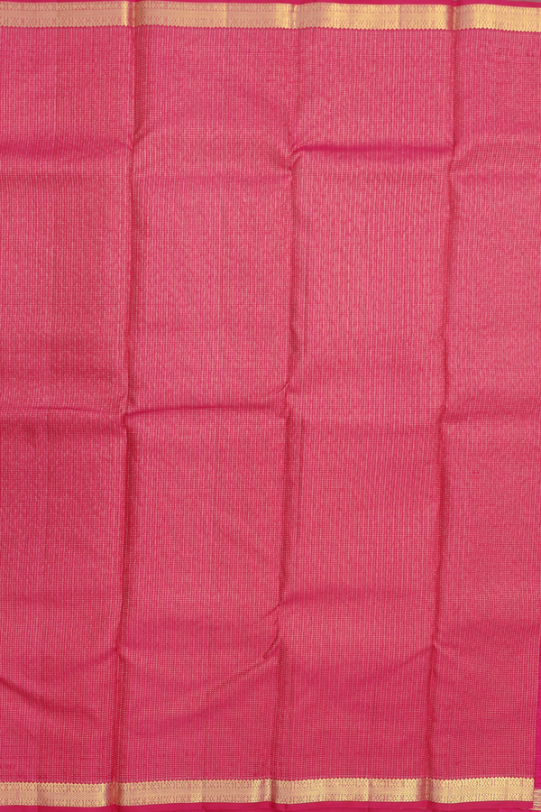 Kanchipuram Silk Saree In Rani Pink With Stripes Design