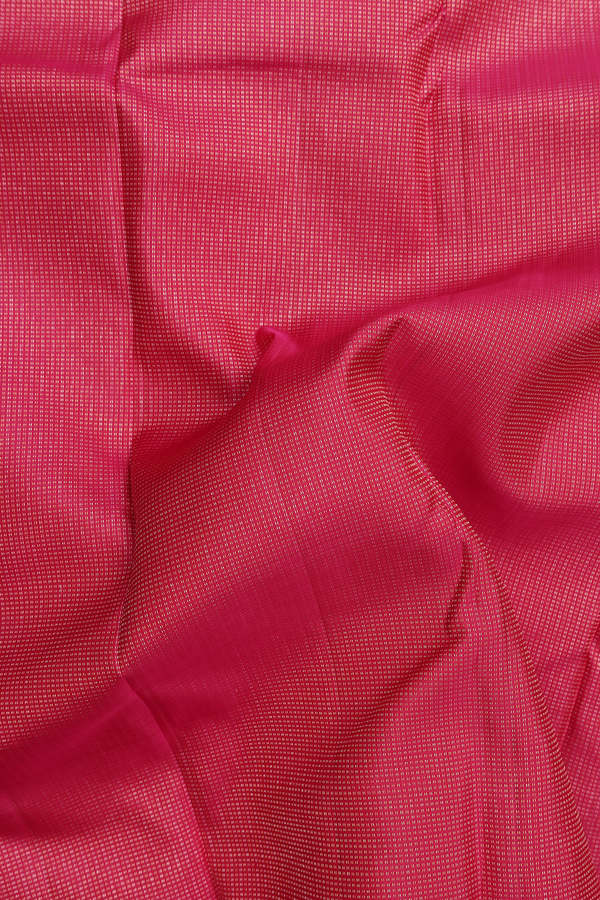Kanchipuram Silk Saree In Rani Pink With Stripes Design
