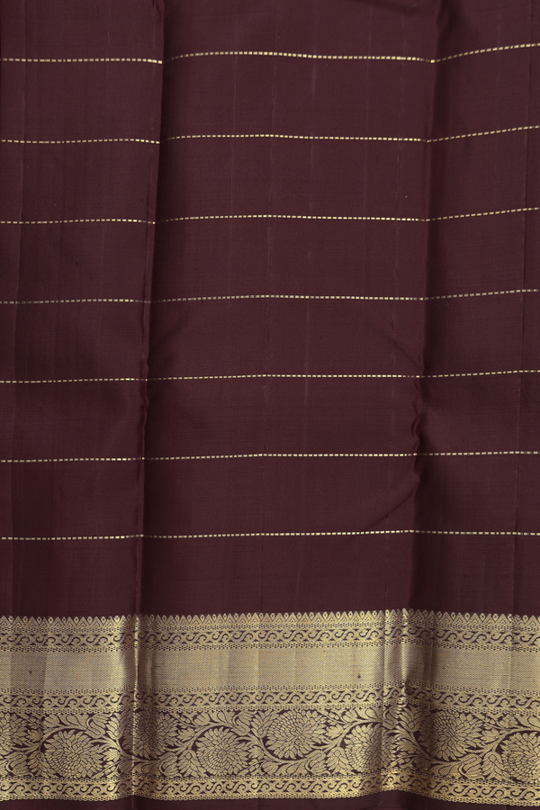 Kanchipuram Silk Saree In Coffee Brown With Checks Design