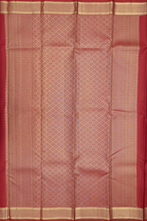 Kanchipuram Silk Saree In Red With Jacquard Pattern