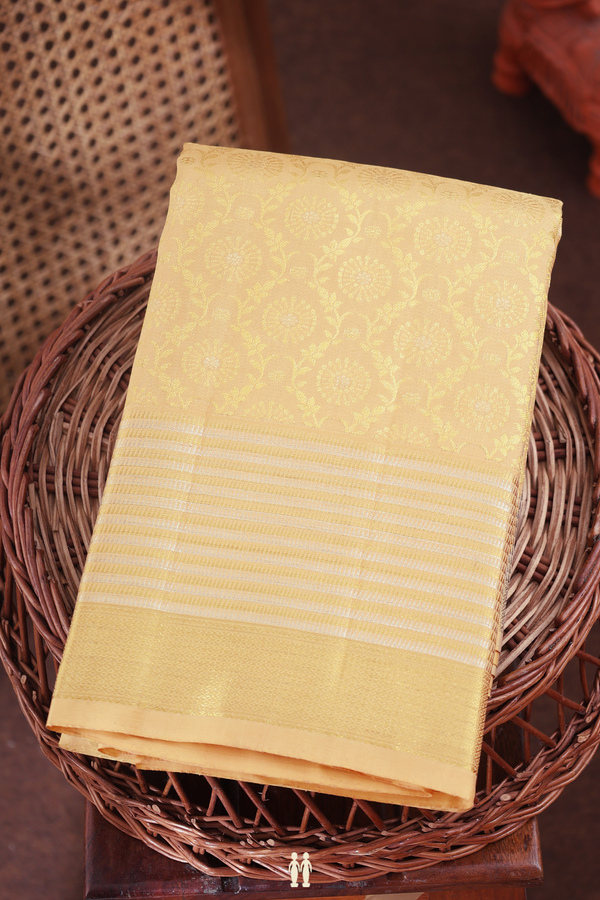 Kanchipuram Silk Saree In Biscuit Color With Brocade Design