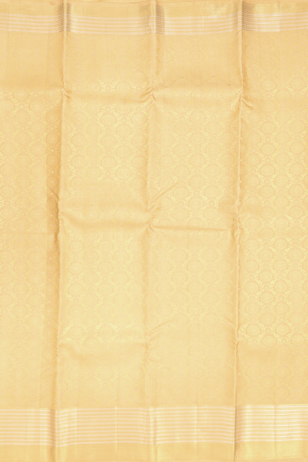 Kanchipuram Silk Saree In Biscuit Color With Brocade Design