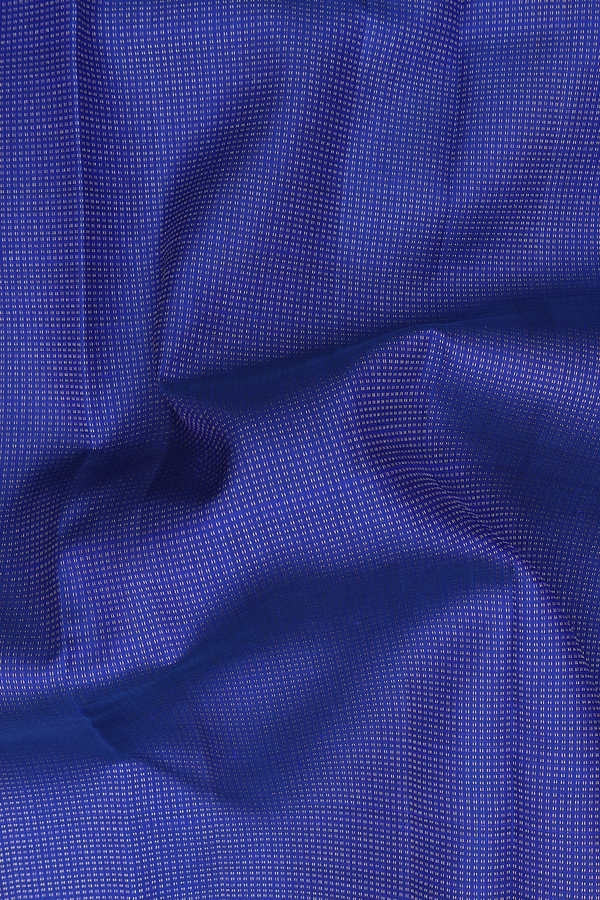 Kanchipuram Silk Saree In Royal Blue With Stripes Design