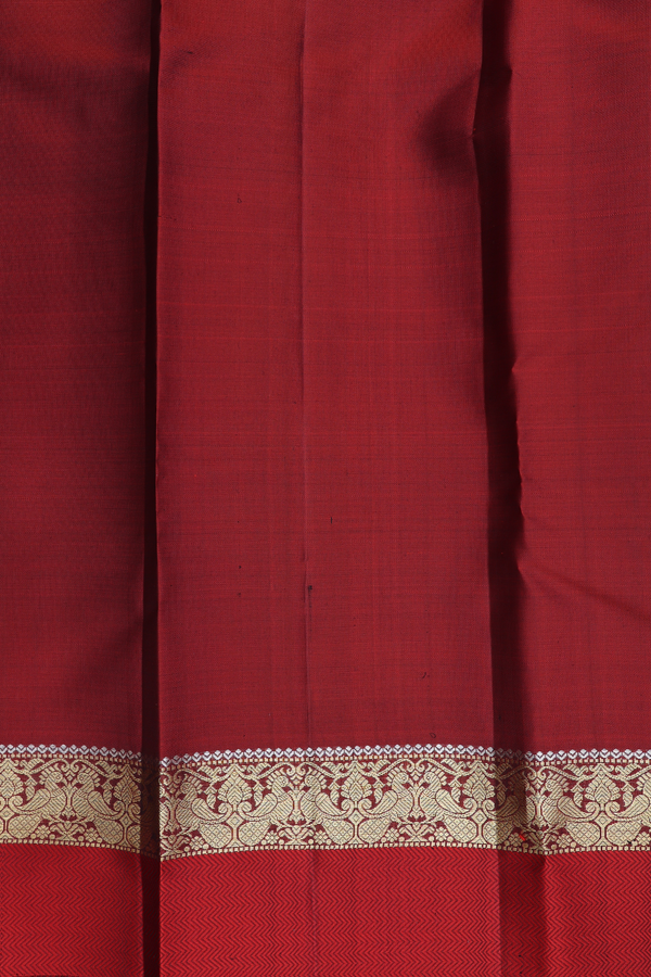 Kanchipuram Silk Saree In Black With Peacock Border