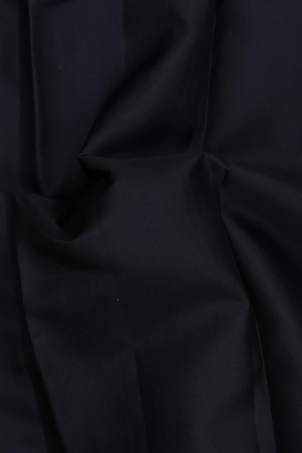 Kanchipuram Silk Saree In Black With Peacock Border