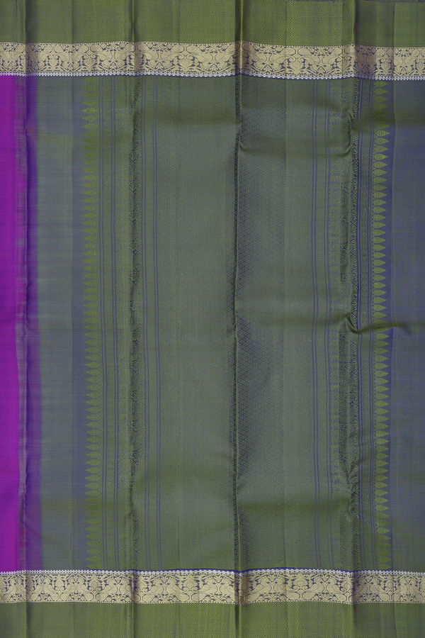 Kanchipuram Silk Saree In Purple With Contrast Border
