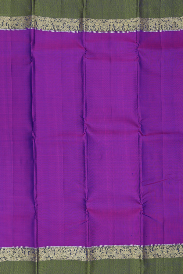 Kanchipuram Silk Saree In Purple With Contrast Border