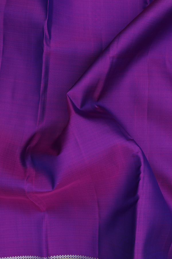Kanchipuram Silk Saree In Purple With Contrast Border