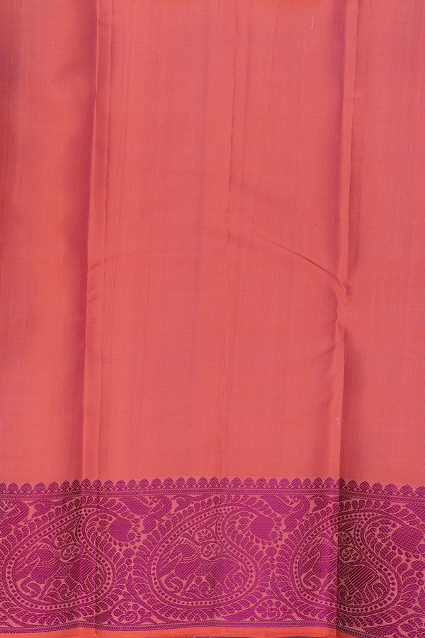 Kanchipuram Silk Saree In Dusty Lavender With Contrast Border