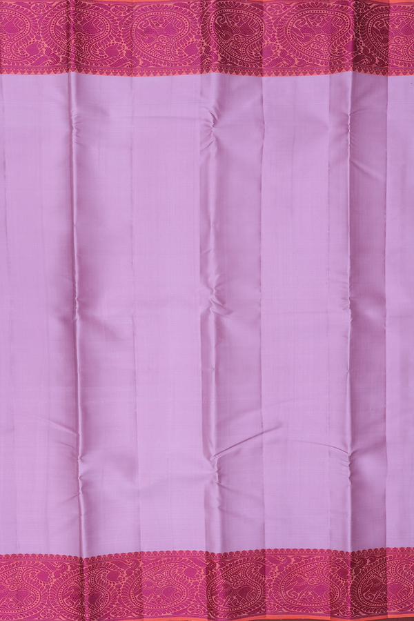 Kanchipuram Silk Saree In Dusty Lavender With Contrast Border