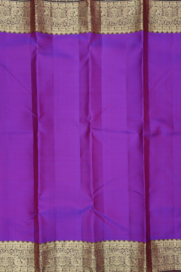 Kanchipuram Silk Saree In Purple With Contrast Border