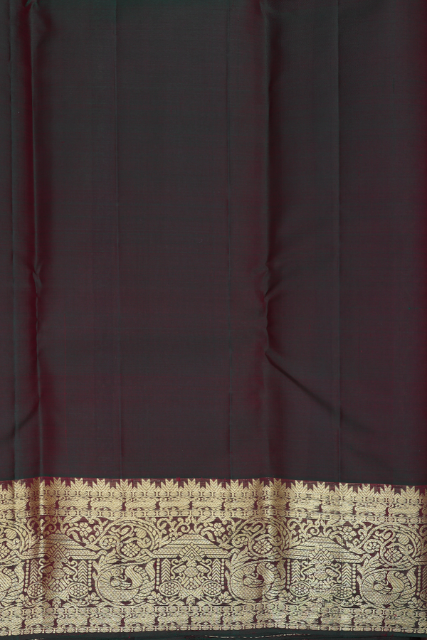 Kanchipuram Silk Saree In Maroon With Zari Border