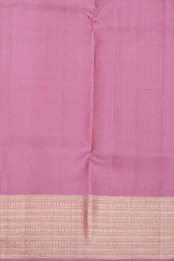 Kanchipuram Silk Saree In Dusty Pink With Zari Buttas