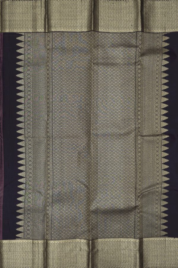 Kanchipuram Silk Saree In Cocoa Brown With Chakram Buttas
