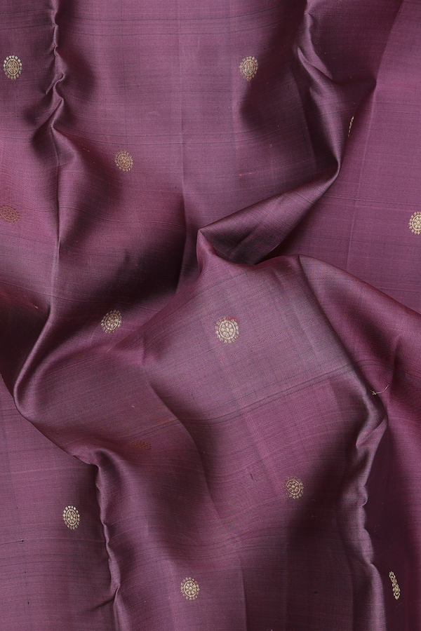 Kanchipuram Silk Saree In Cocoa Brown With Chakram Buttas
