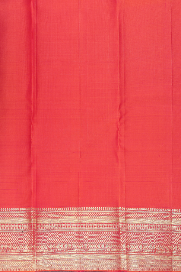 Kanchipuram Silk Saree In Purple With Peacock Buttas