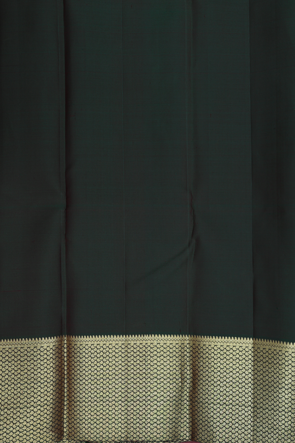 Kanchipuram Silk Saree In Dark Oak Brown With Chakram Buttas